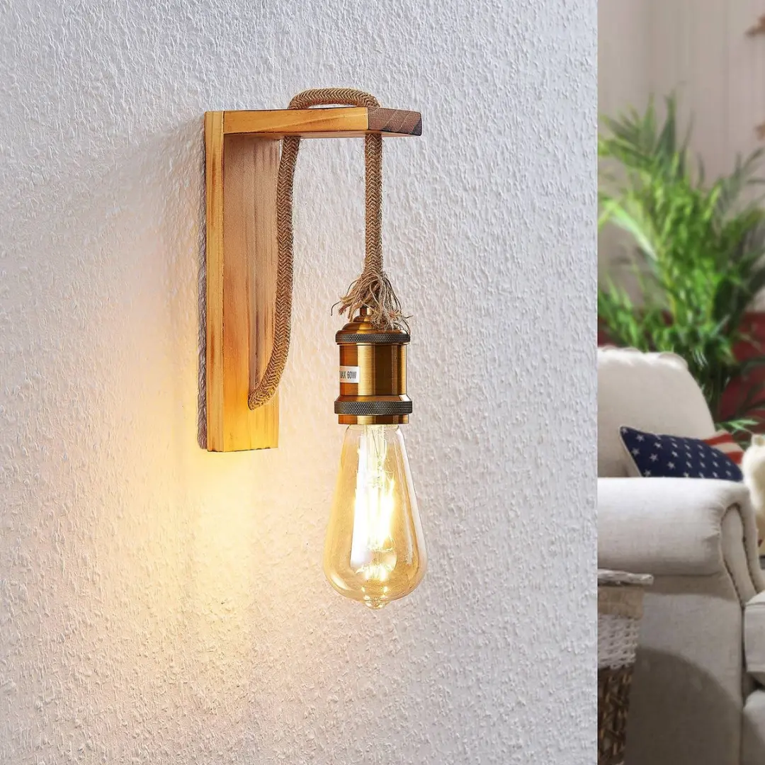 Lindby Wandlamp Pijnboom Oudmessing 21cm E27