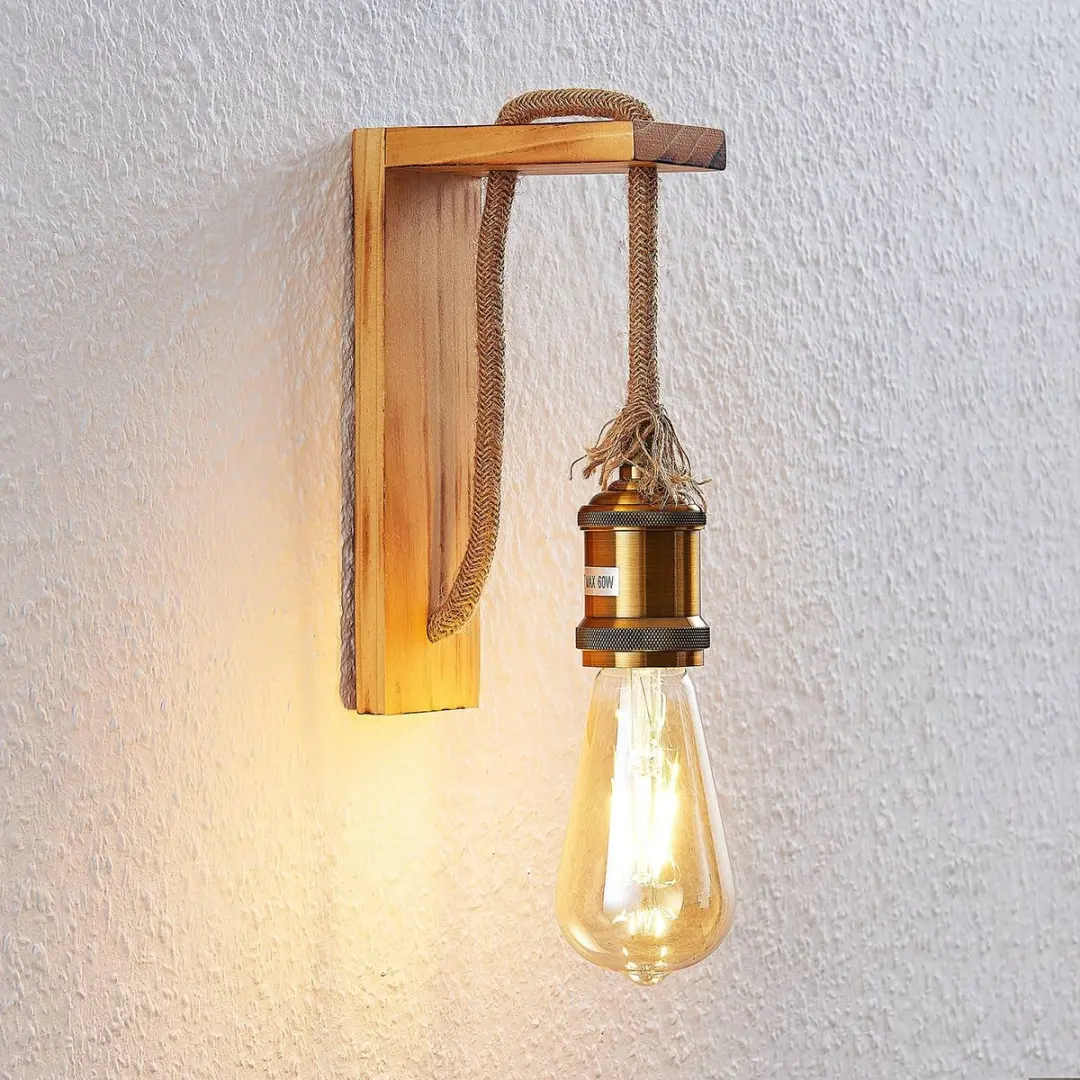 Lindby Wandlamp Pijnboom Oudmessing 21cm E27