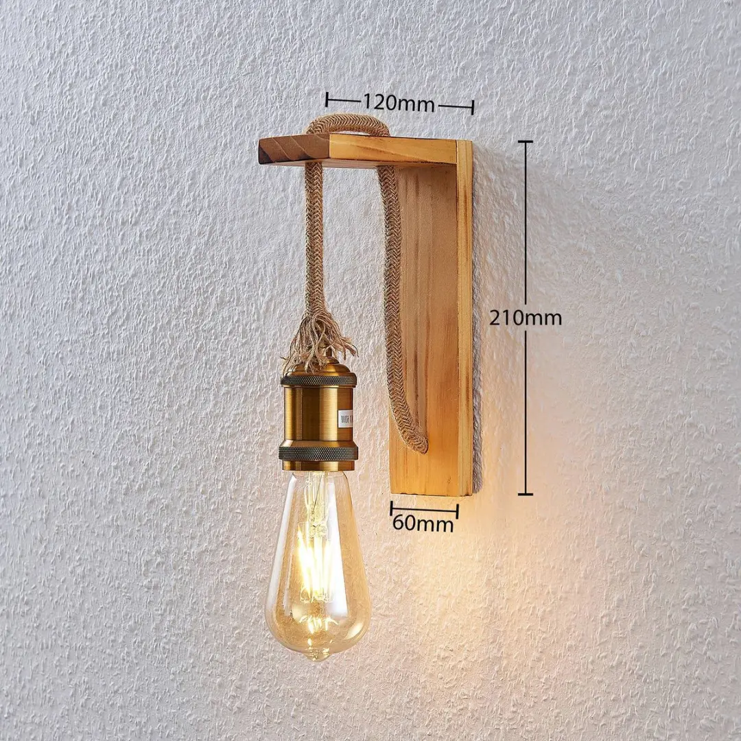 Lindby Wandlamp Pijnboom Oudmessing 21cm E27