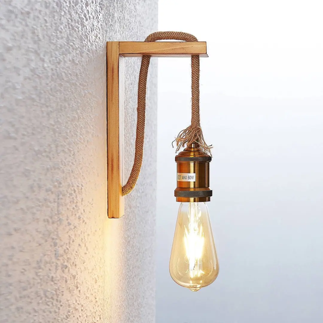 Lindby Wandlamp Pijnboom Oudmessing 21cm E27