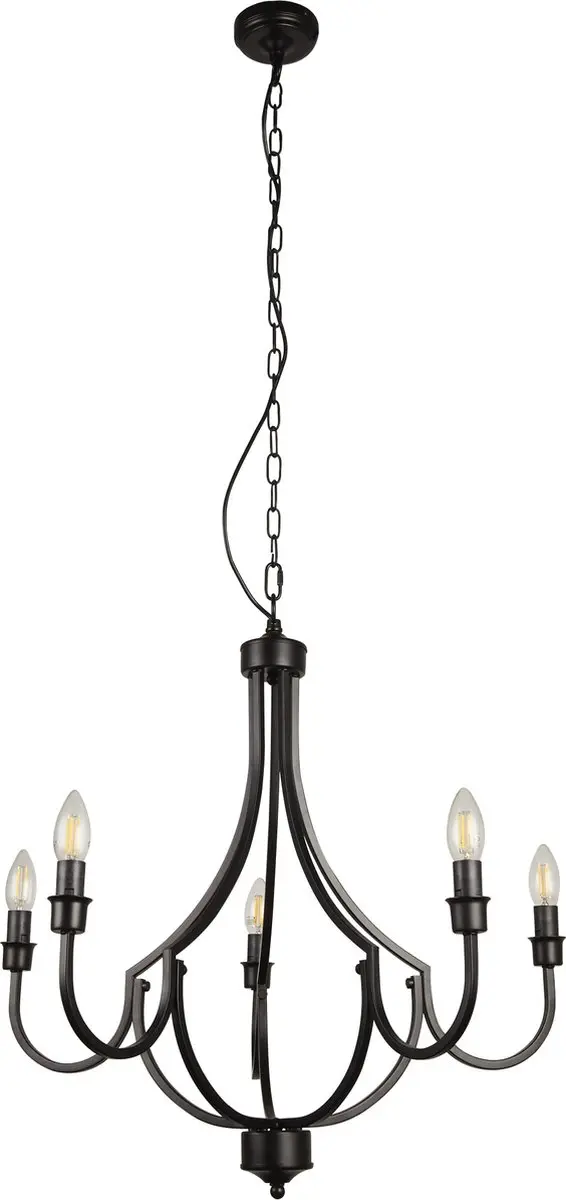 Searchlight LODGE Kroonluchter 5 Lichts - Zwart