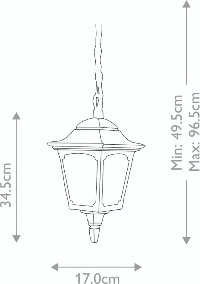 Elstead LED Buiten Hanglamp Chapel Mini E27 60W - IP44 - Dimbaar - Zwart