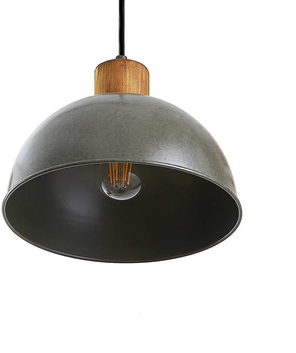 Lindby Hanglamp 4-lichts Natuurlijk hout/donkergrijs
