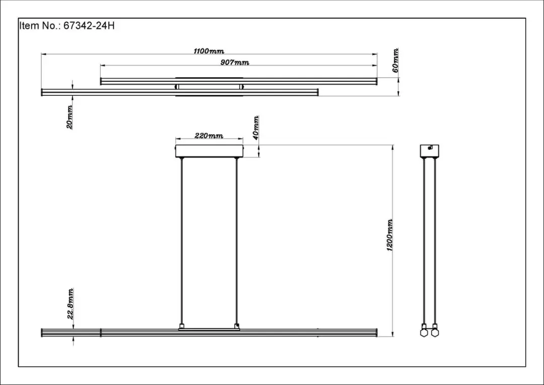 Globo Kirina Hanglamp - LED 24W - Zwart