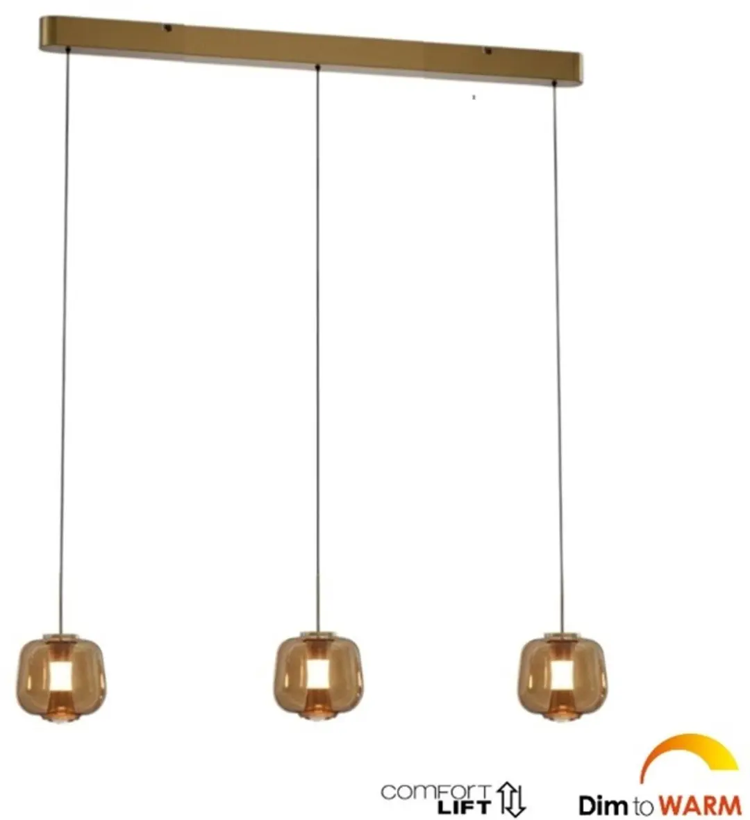 Freelight Hanglamp Rosa 3 Lichts 100cm - Rosé Goud