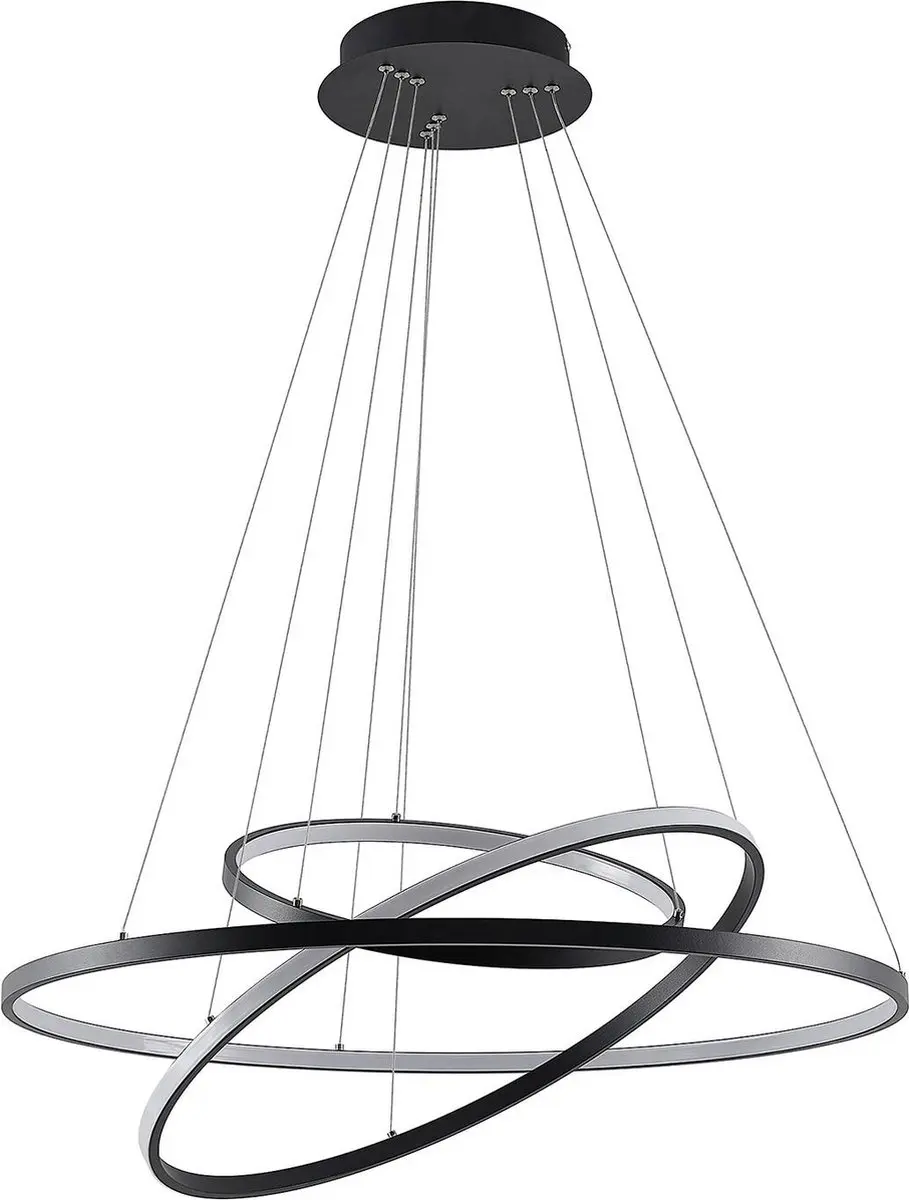 Lucande Hanglamp 1 Licht 80cm - Zwart/Wit
