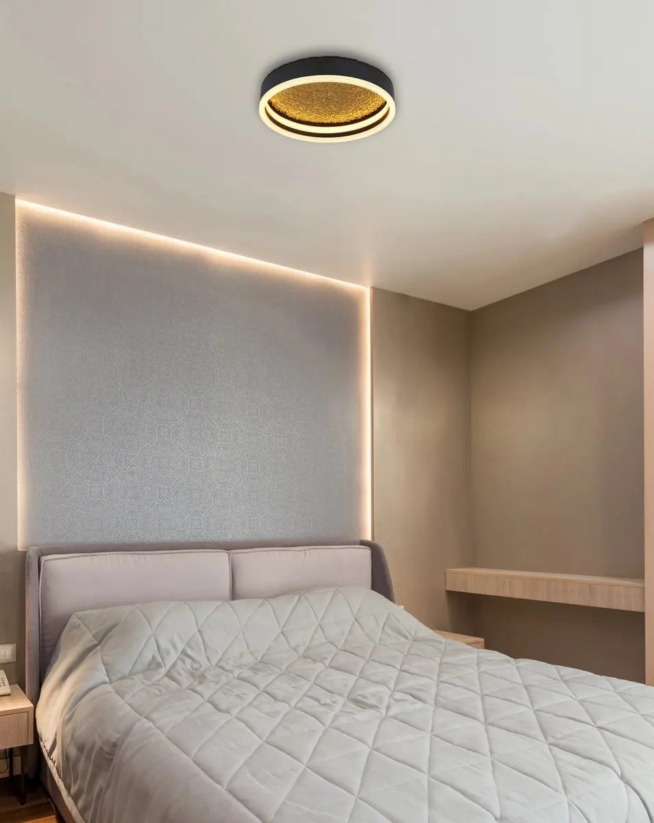 Globo Hedi Plafondlamp - Zwart - Ø30cm - LED