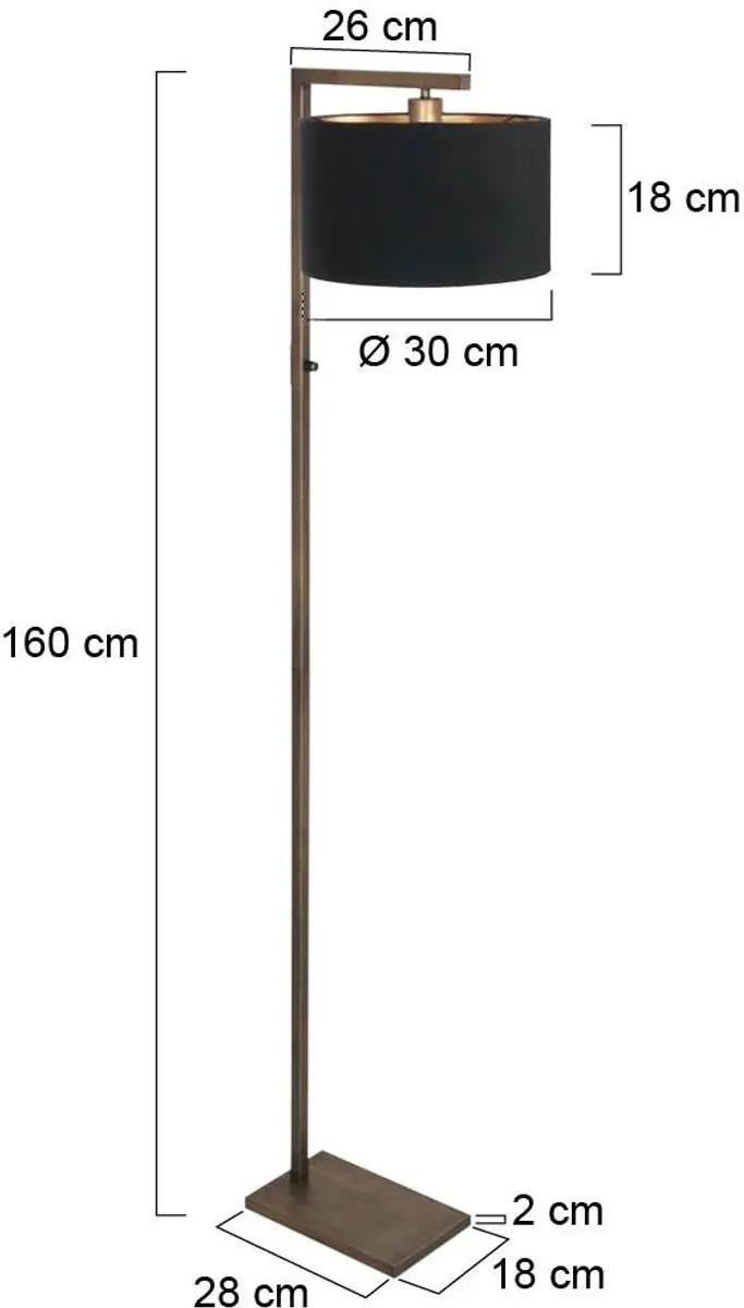 Steinhauer Bronzen Vloerlamp Stang 4895BR 160cm - Bruin - afbeelding 6 van 6