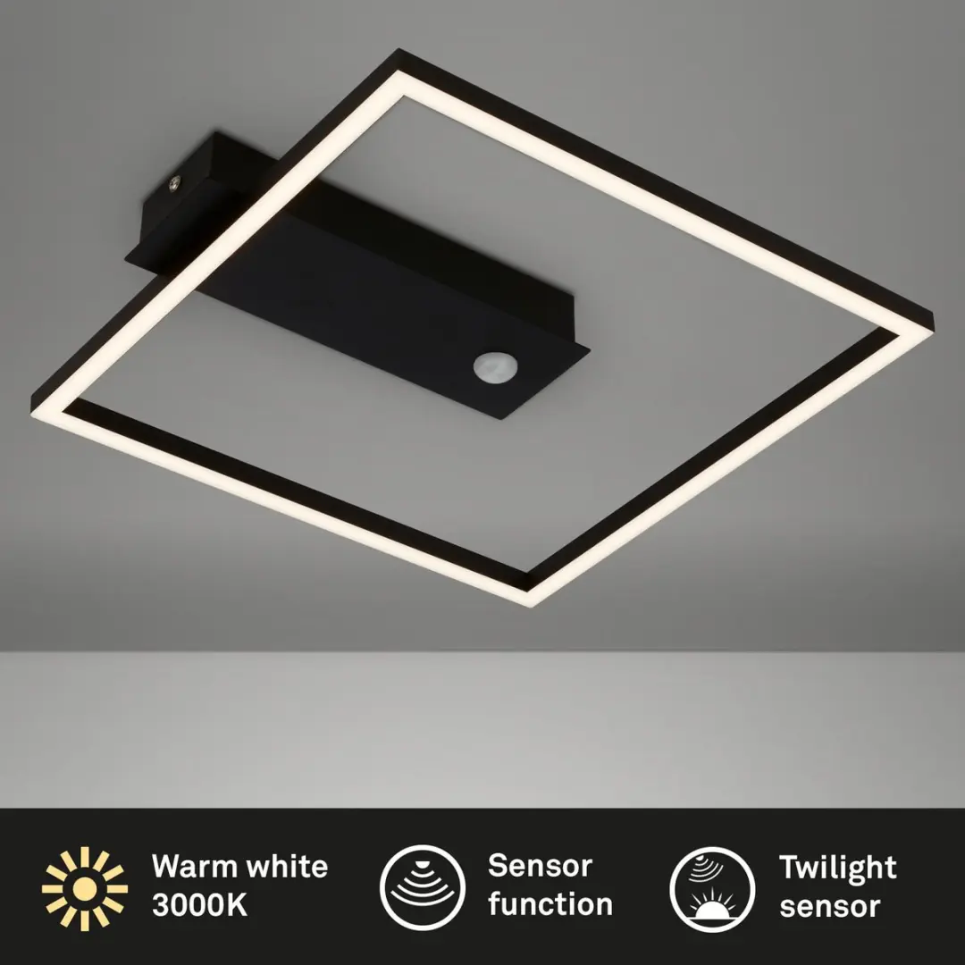 Briloner NICI LED Plafondlamp 12.5W - 32cm - Zwart