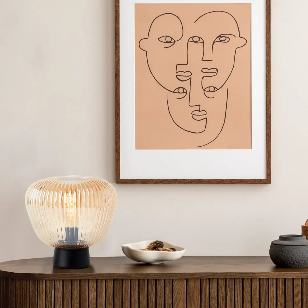 Brilliant Kaizen Tafellamp - 1xE27 Max 40W - Amber/Zwart