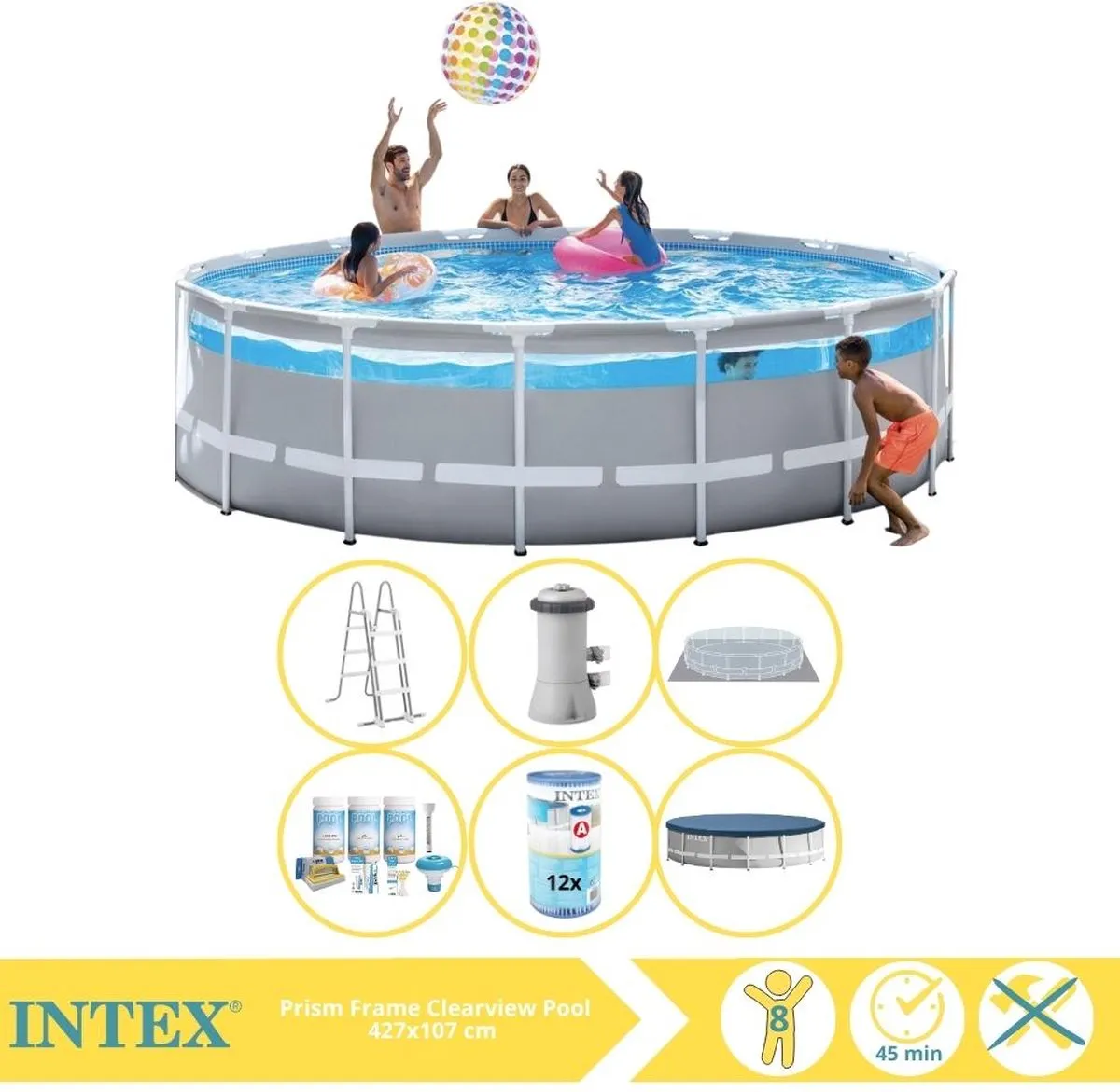 Intex Prism Frame 26720GN Opzetzwembad 427x107cm
