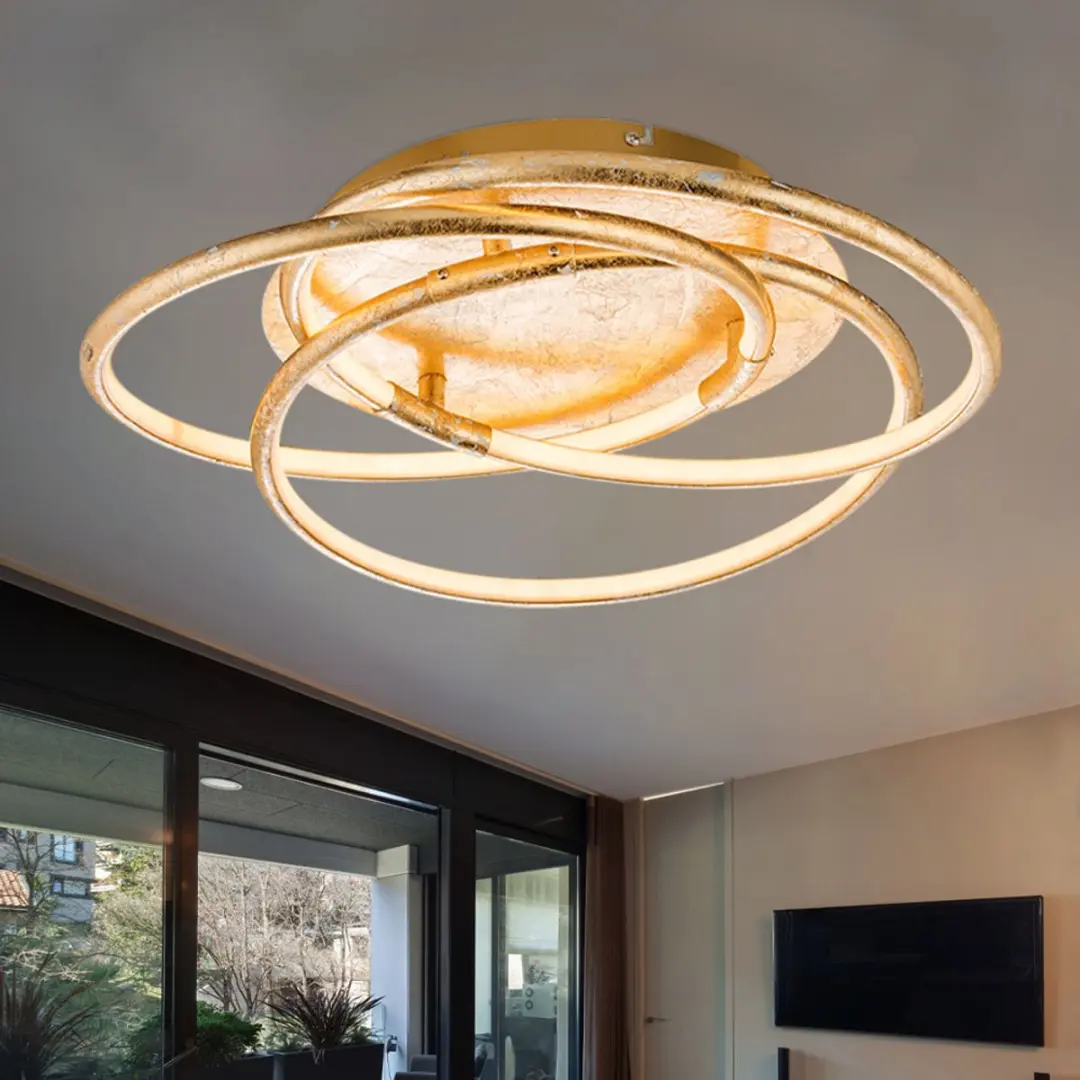 Globo Plafondlamp Ringen - 30W LED - 2100 Lm - Goud