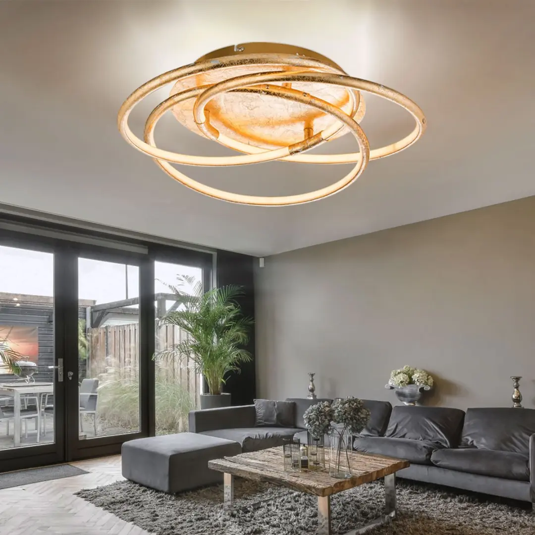 Globo Plafondlamp Ringen - 30W LED - 2100 Lm - Goud