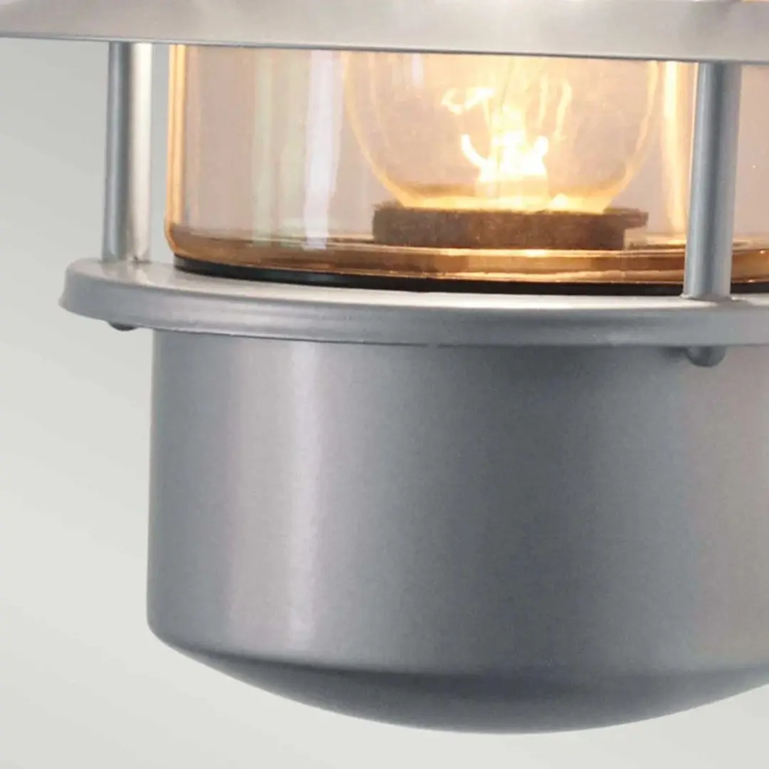Elstead LED Wandlamp Helsingor E27 60W - IP44 - Dimbaar - Zilver