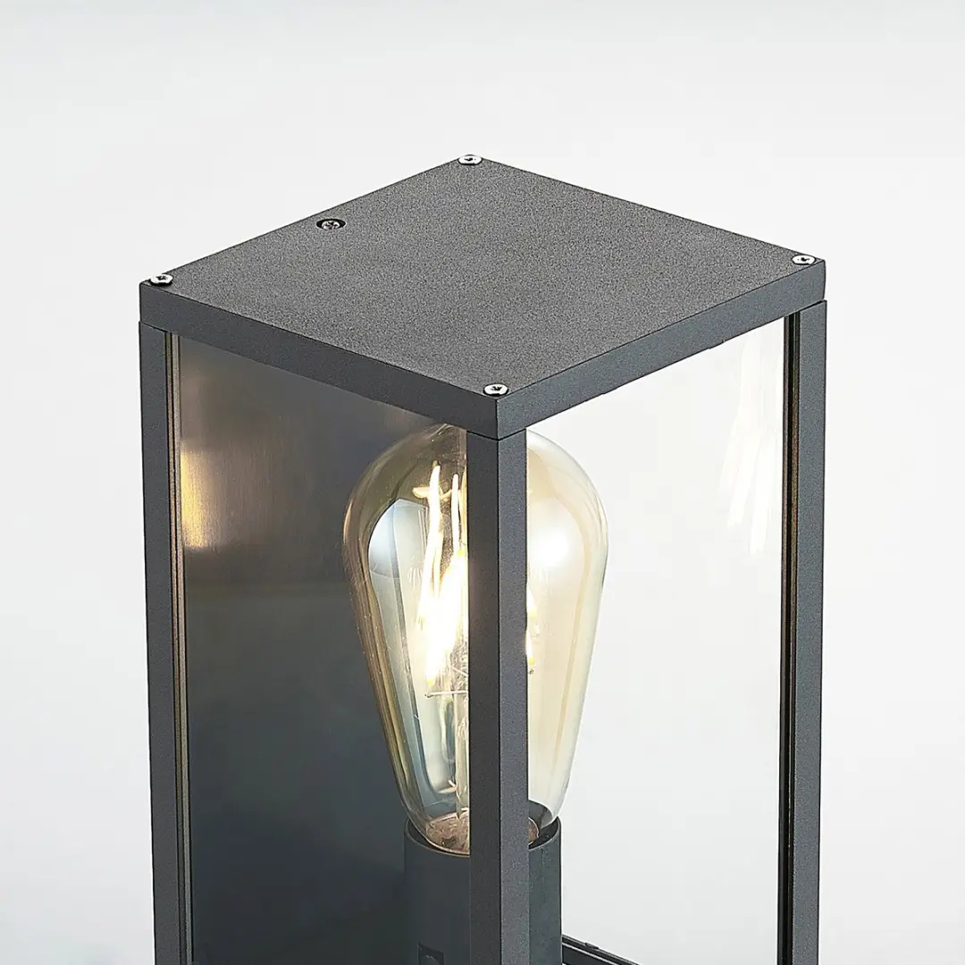 Lindby Wandlamp Buiten Aluminium Glas 1 Licht E27 - Antraciet