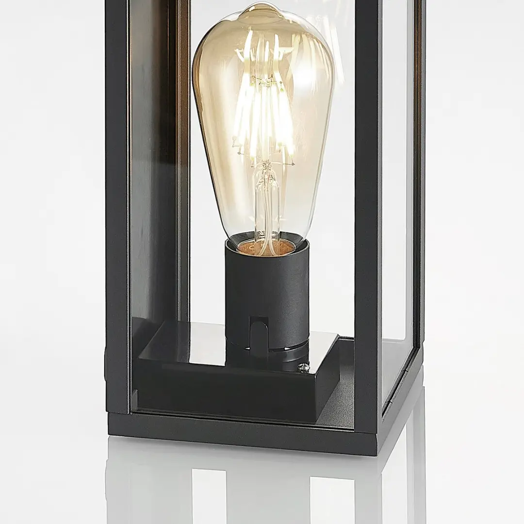 Lindby Wandlamp Buiten Aluminium Glas 1 Licht E27 - Antraciet