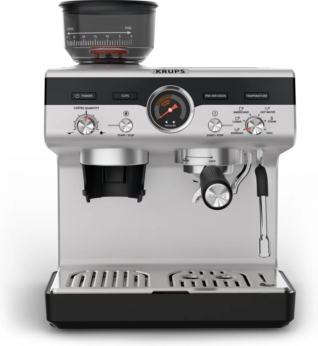 Krups Precision XP801T10 Pistonmachine - 3,5L - Zwart/Roestvrijstaal