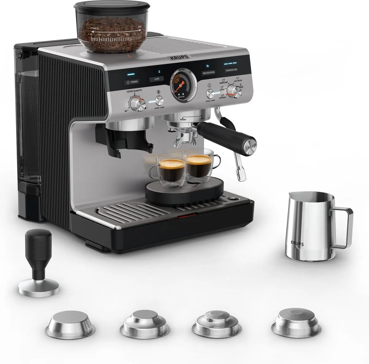 Krups Precision XP801T10 Pistonmachine - 3,5L - Zwart/Roestvrijstaal - afbeelding 6 van 6