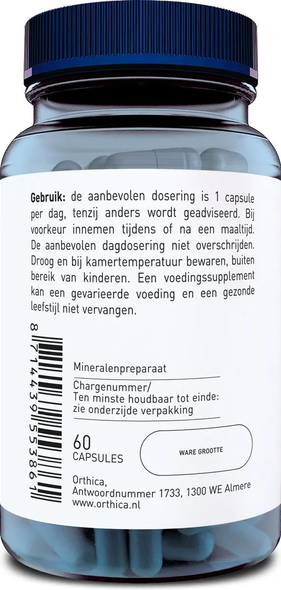 Orthica Tri Zink-25 Organisch Gebonden Zink - 60 Vegacapsules
