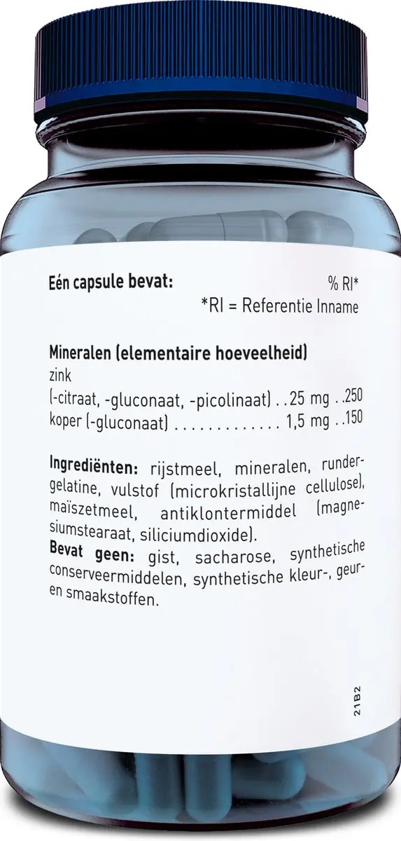 Orthica Tri Zink-25 Organisch Gebonden Zink - 60 Vegacapsules