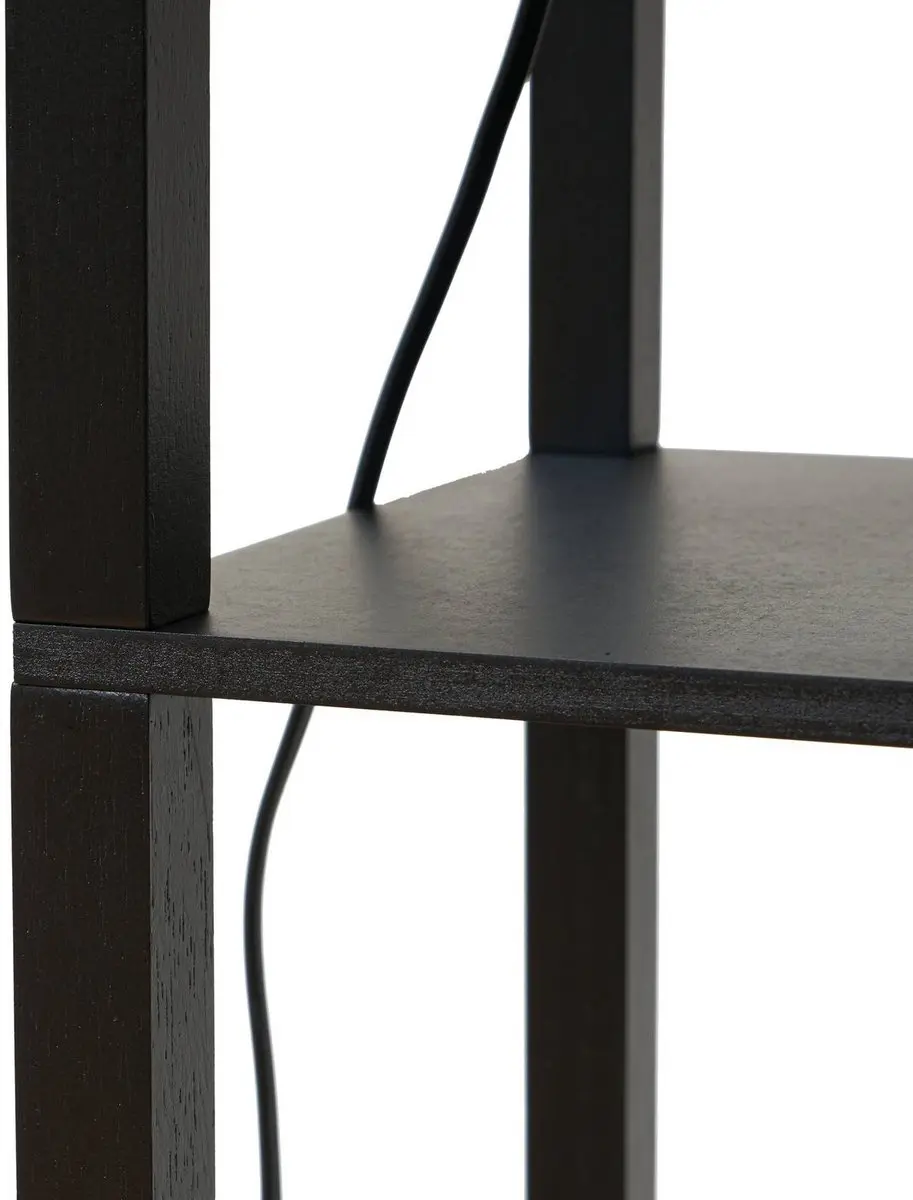 Lindby Vloerlamp Hout 1 Licht E27 - 159cm - Zwart/Naturel