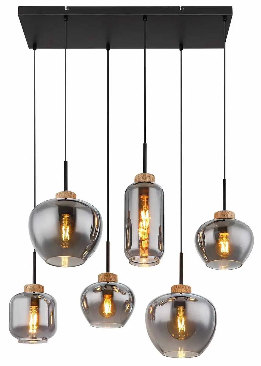 Globo Hanglamp 15549-6H - 6 Lichtpunten - Zwart