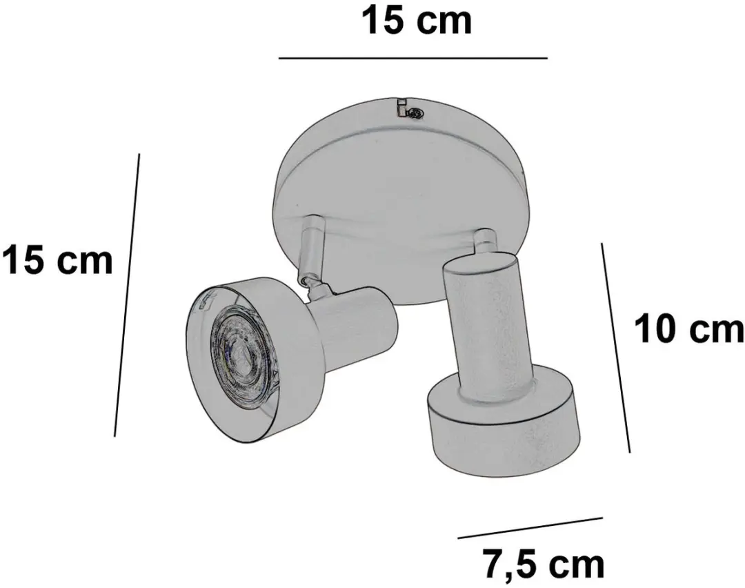 Freelight Spot Lunata 2 Lichts Ø15cm - Warm Wit - Beige