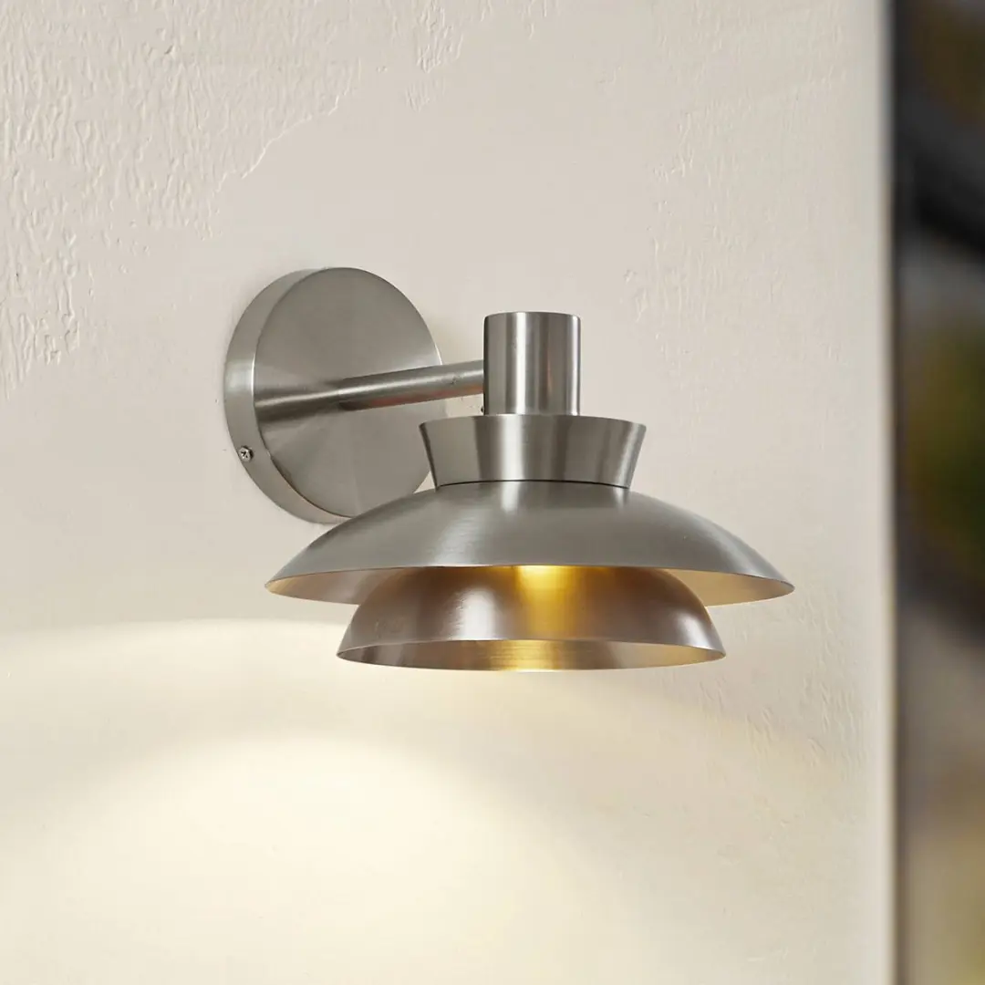 Lucande Wandlamp Buiten 1 Licht E14 Roestvrij Staal