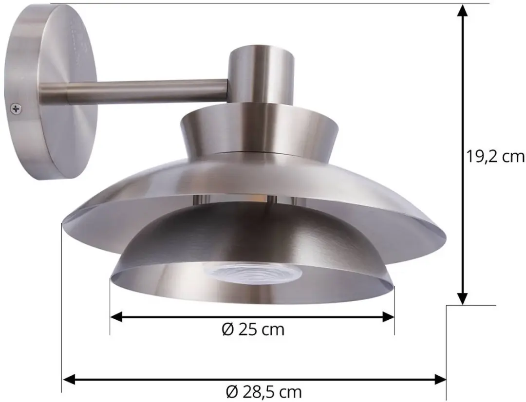 Lucande Wandlamp Buiten 1 Licht E14 Roestvrij Staal