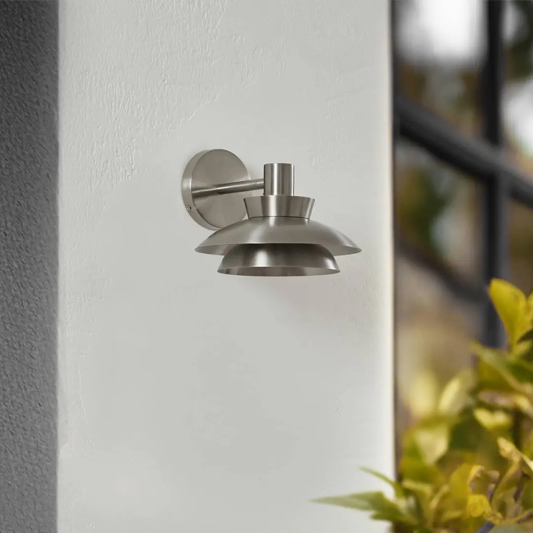 Lucande Wandlamp Buiten 1 Licht E14 Roestvrij Staal