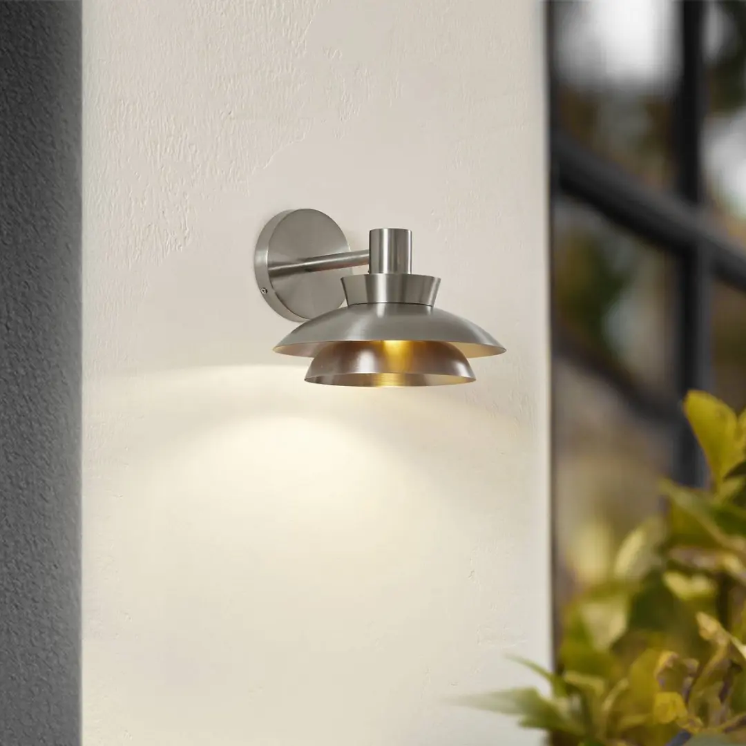 Lucande Wandlamp Buiten 1 Licht E14 Roestvrij Staal