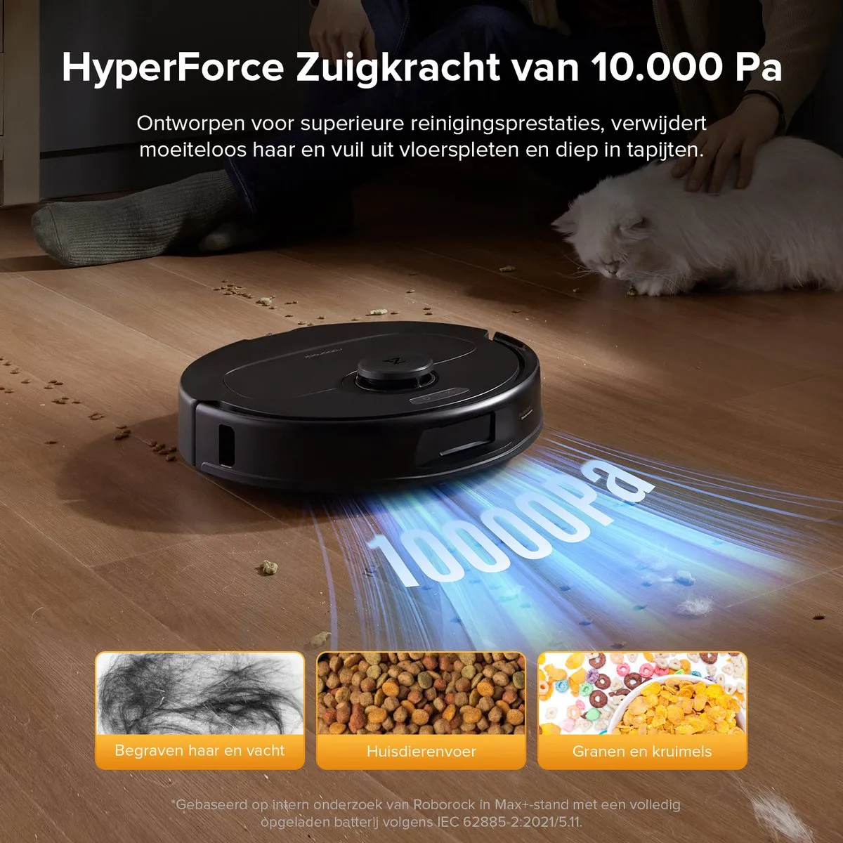 Roborock QV 35S Qrevo Plus Robotstofzuiger - 10.000 Pa - Zwart