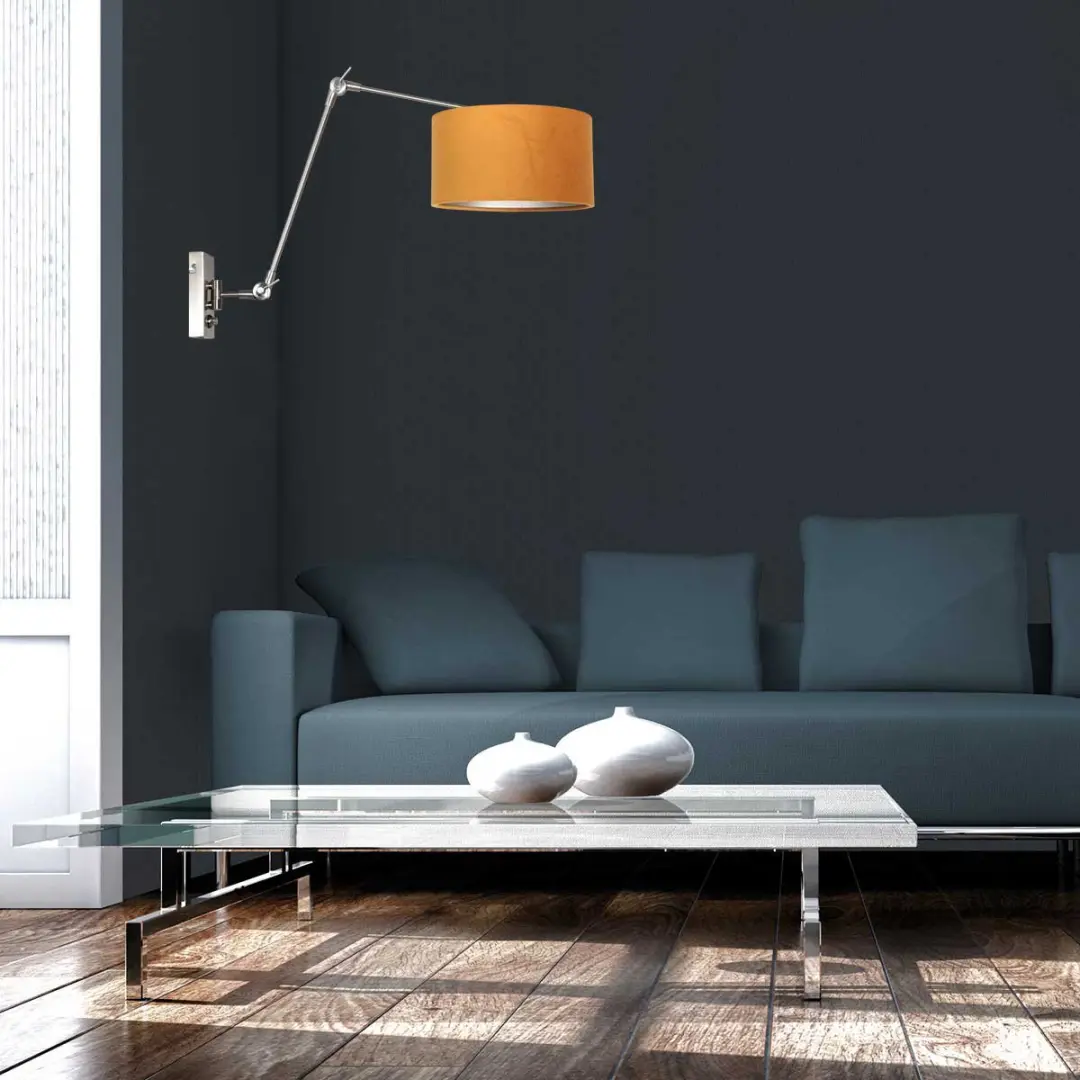 Steinhauer Prestige Chic 8111ST Wandlamp - Staal/Goud - 1 Lichtpunt - afbeelding 6 van 6