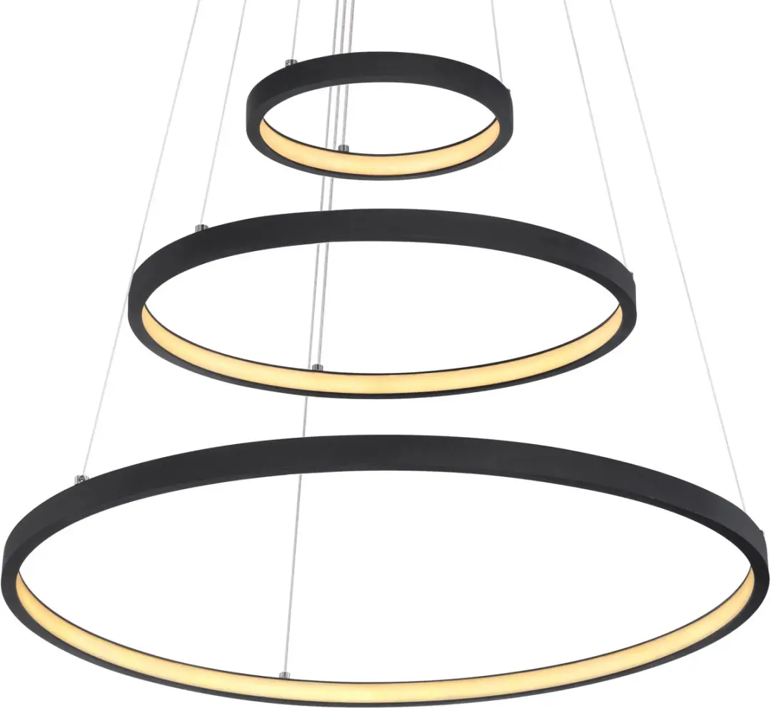 Globo Hanglamp 3 LED Ringen Ø51cm - Zwart