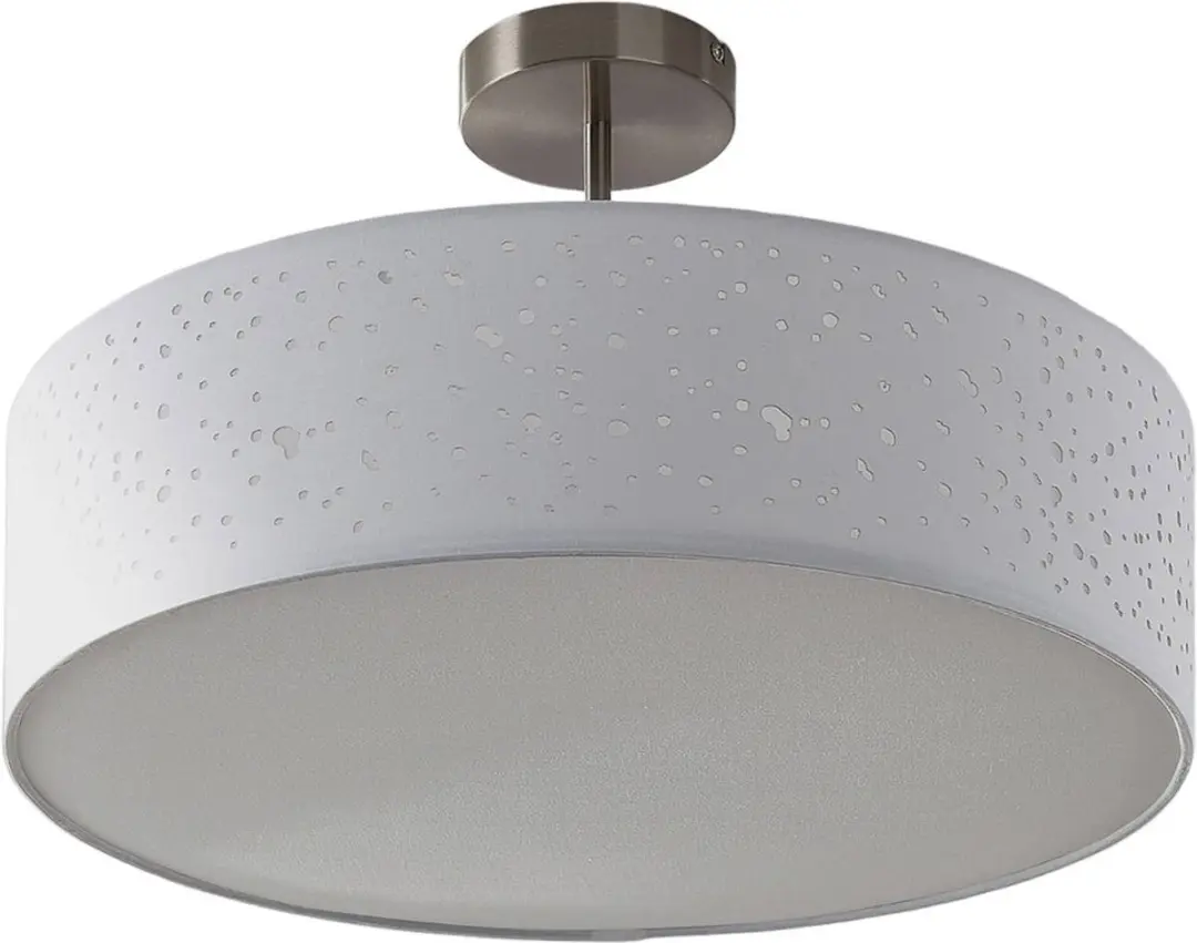 Lindby Plafondlamp 3-Lichts - Ø50cm - Wit/Nikkel