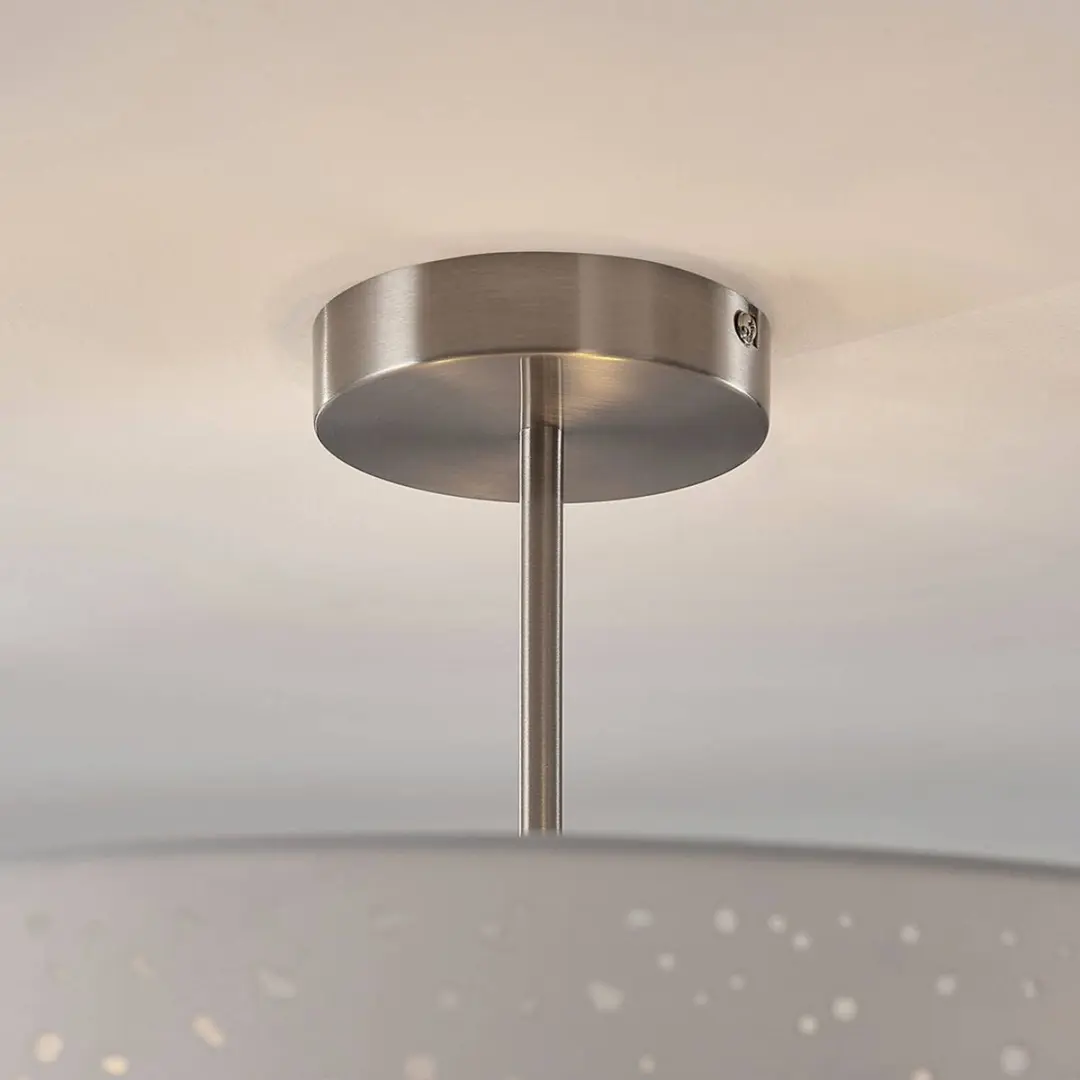 Lindby Plafondlamp 3-Lichts - Ø50cm - Wit/Nikkel
