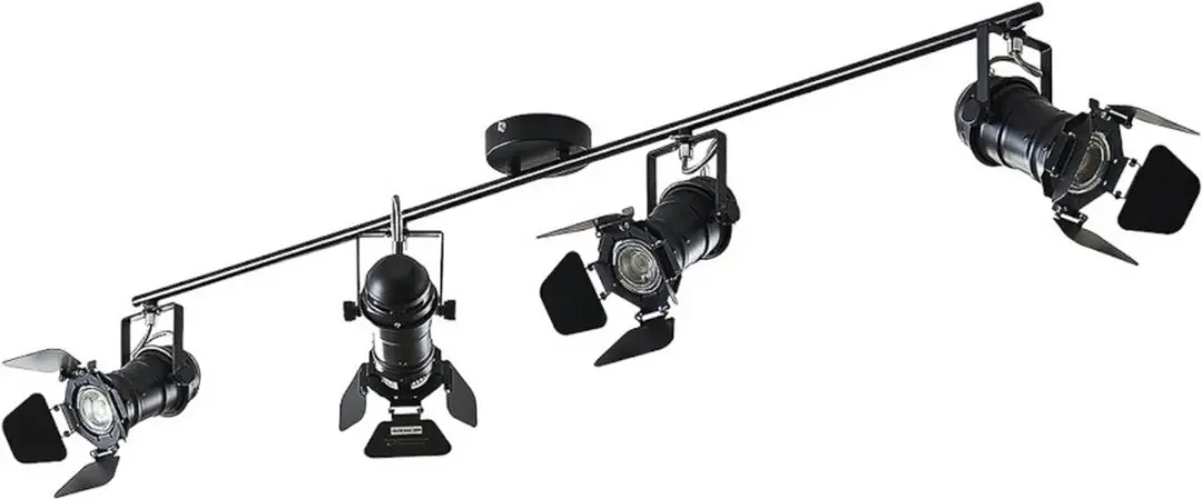 Lindby Plafondlamp 4x GU10 - 26,5 cm - Zwart