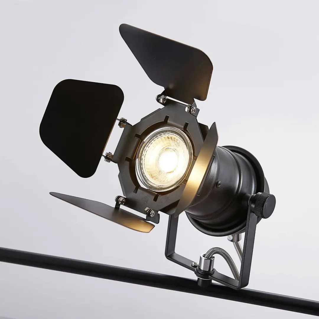 Lindby Plafondlamp 4x GU10 - 26,5 cm - Zwart