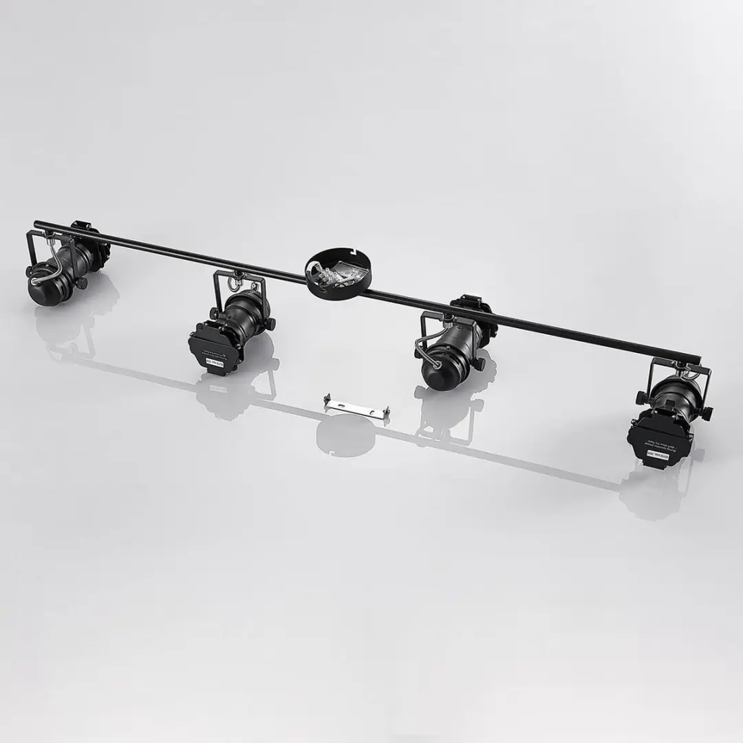 Lindby Plafondlamp 4x GU10 - 26,5 cm - Zwart