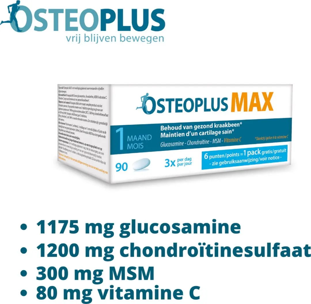Osteoplus Max Glucosamine Chondroïtine MSM Vitamine C 90 tabletten
