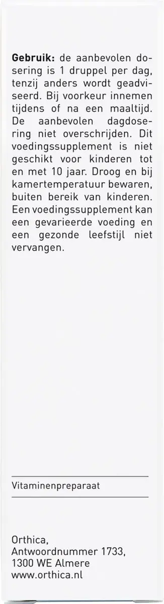 Orthica D-25 Oliedruppels 15ml