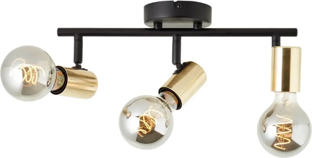 Brilliant Kerry 3-lichts Plafondlamp - 3x40W - Zwart/Goud