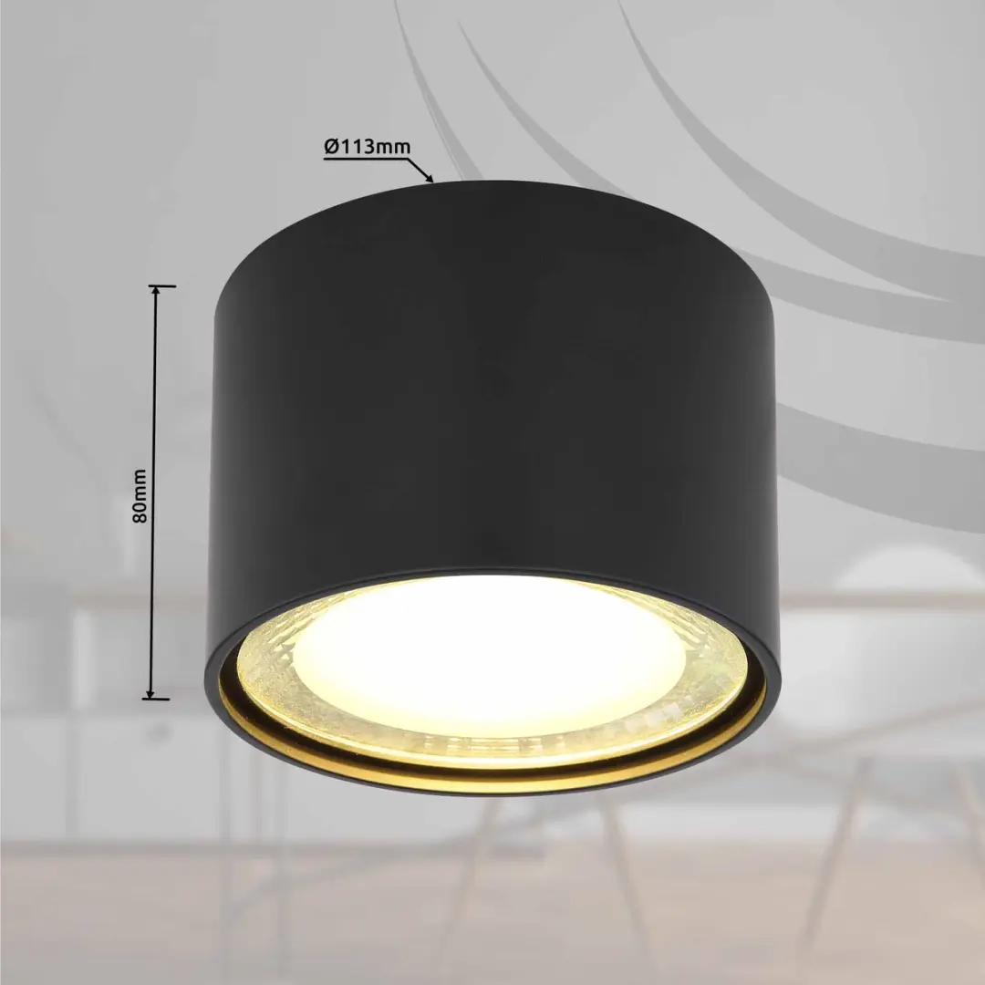 Globo Serena Plafondlamp Ø11cm - Zwart - LED