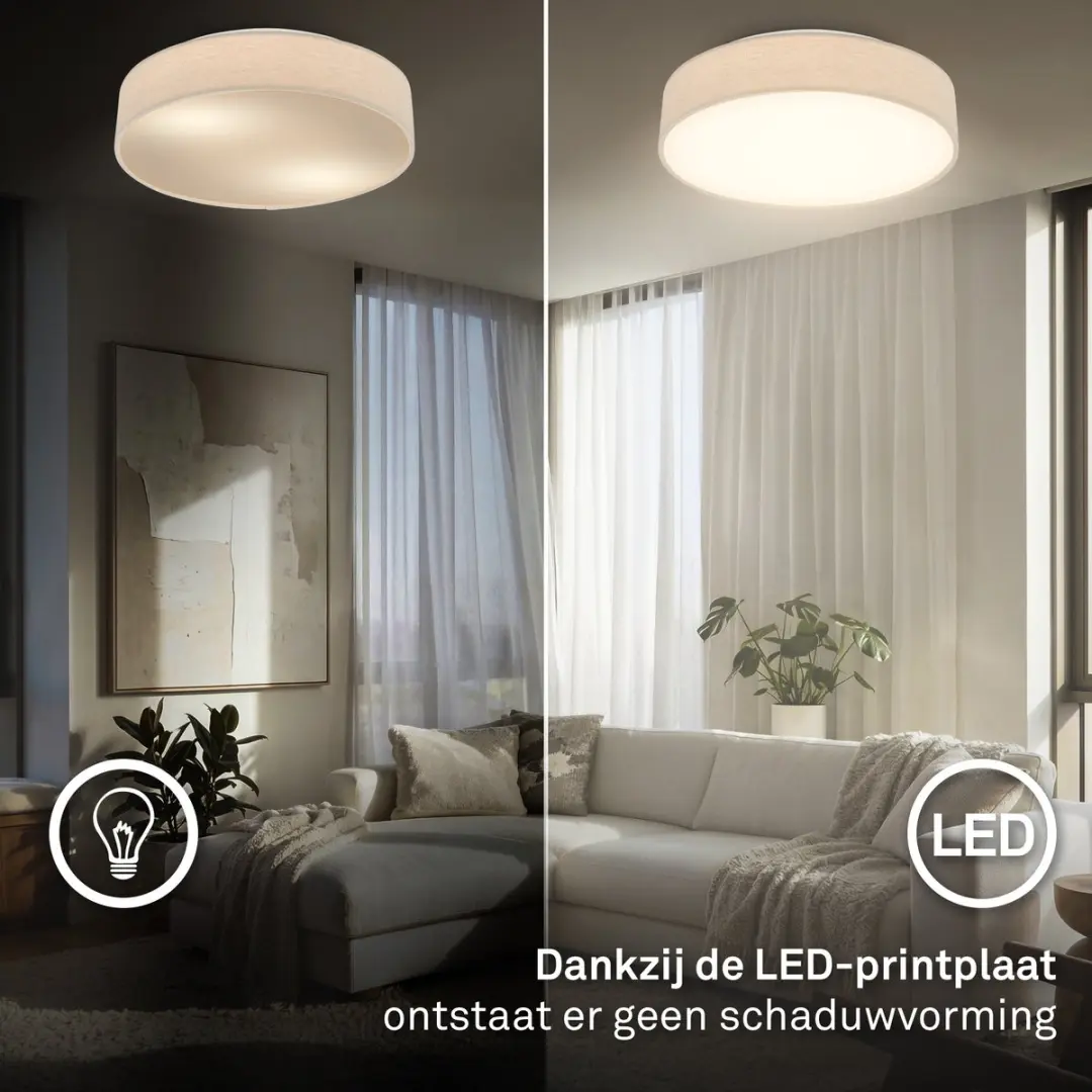 Briloner Duck LED Plafondlamp 24W - Ø38cm - Beige