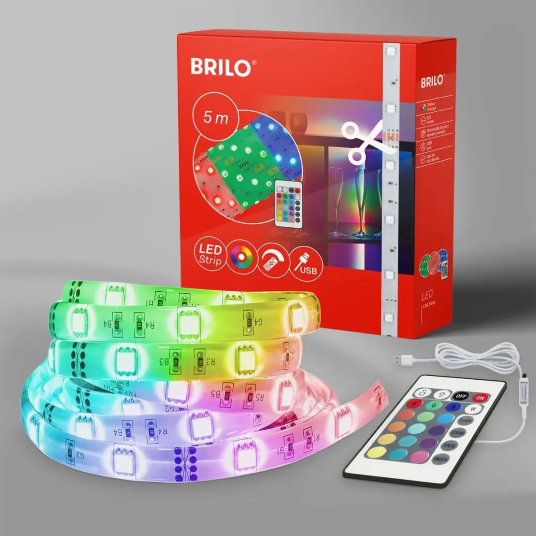 Briloner USB LED Strip RGB 500cm - Inclusief afstandsbediening