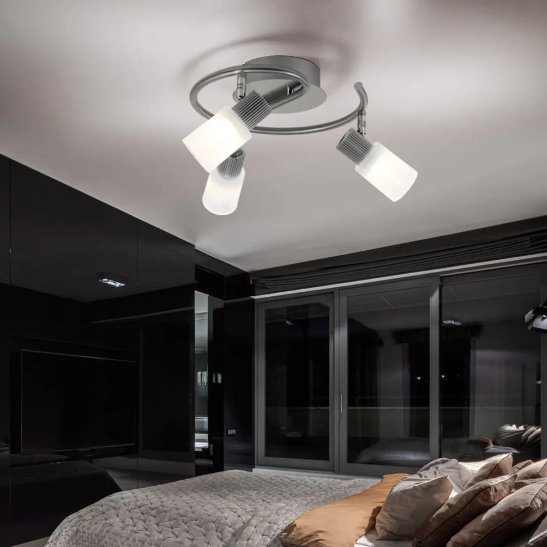 Globo Spotrondell LED Plafondlamp - 3x5W Warm Wit - Set van 2