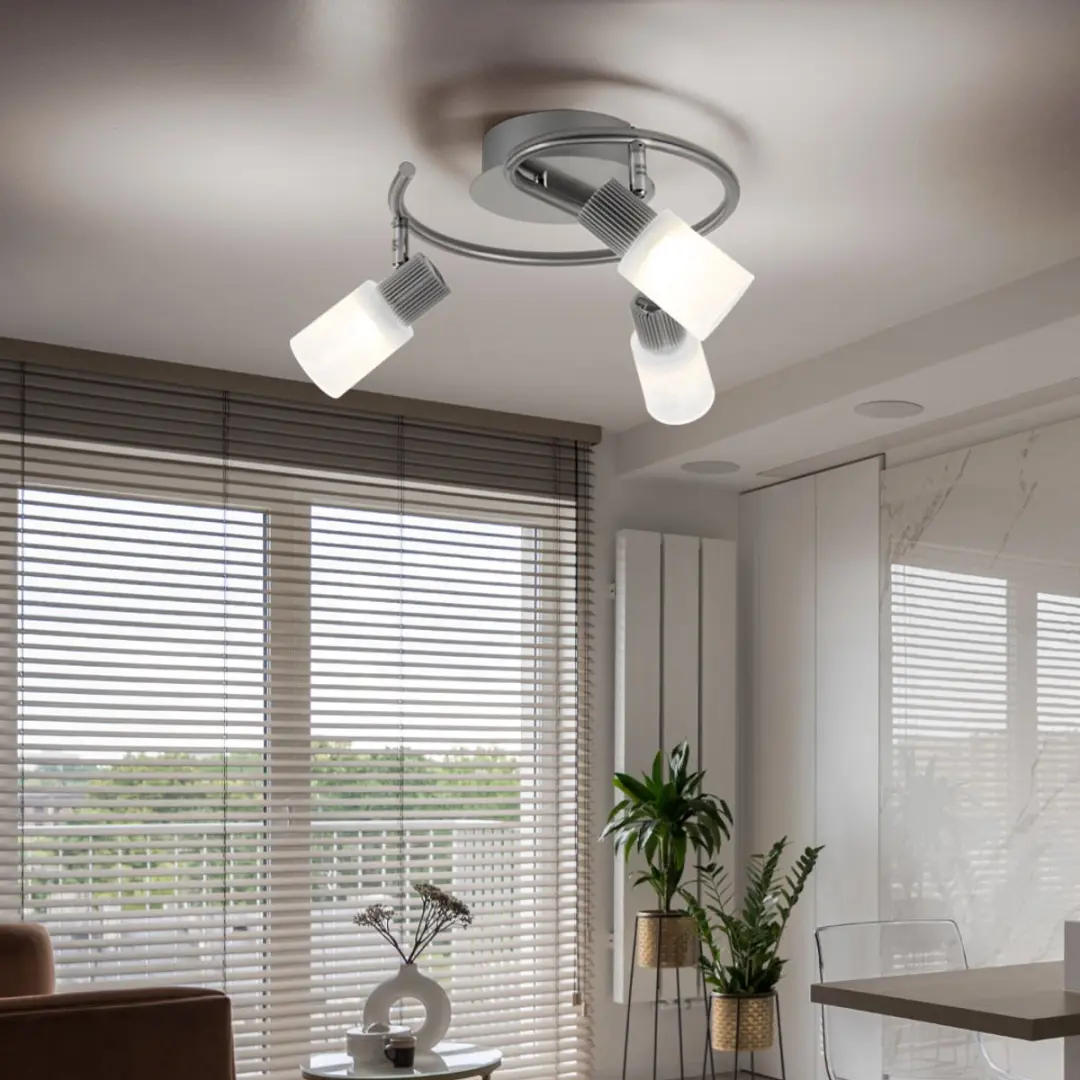 Globo Spotrondell LED Plafondlamp - 3x5W Warm Wit - Set van 2 - afbeelding 6 van 6