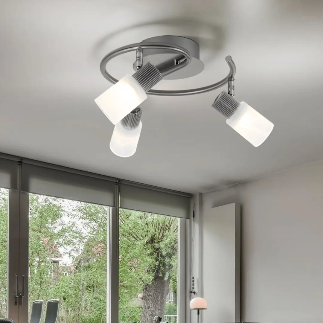 Globo Spotrondell LED Plafondlamp - 3x5W Warm Wit - Set van 2