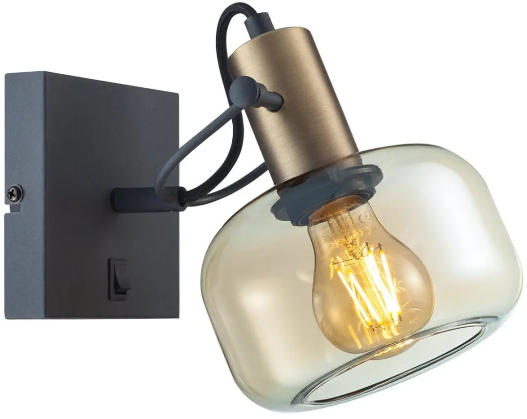 Steinhauer Wandlamp Glaslic 3864BR - Bronzen - 10cm