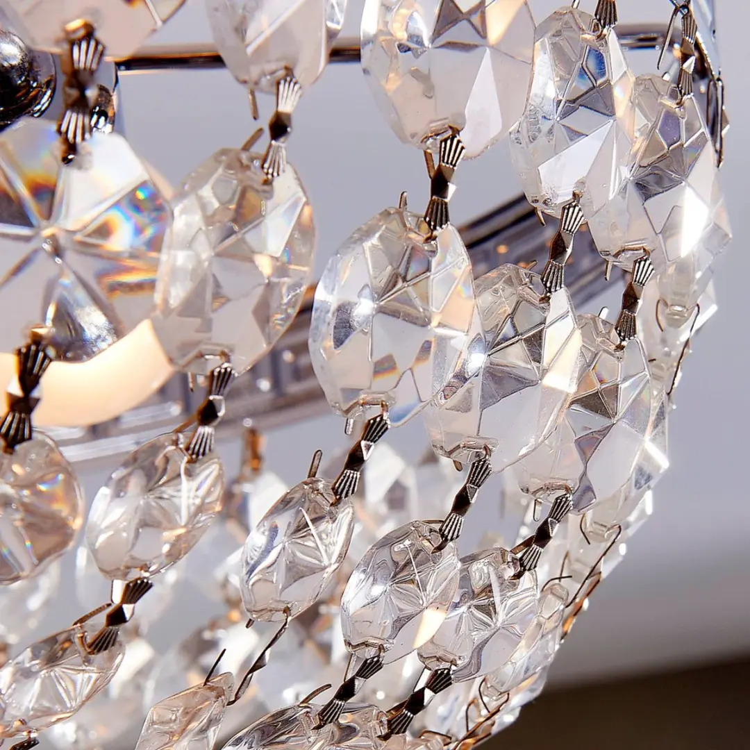 Lindby Plafondlamp Kristal 3-Lichts - Ø35cm - Chroom